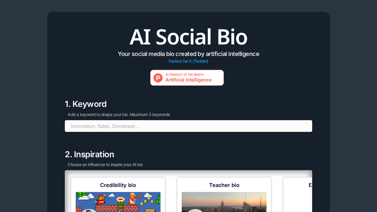 AI Social Bio screenshot