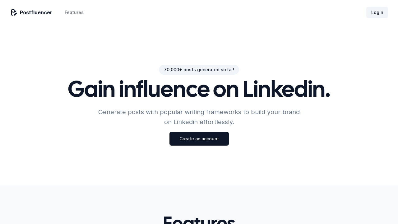 Postfluencer screenshot