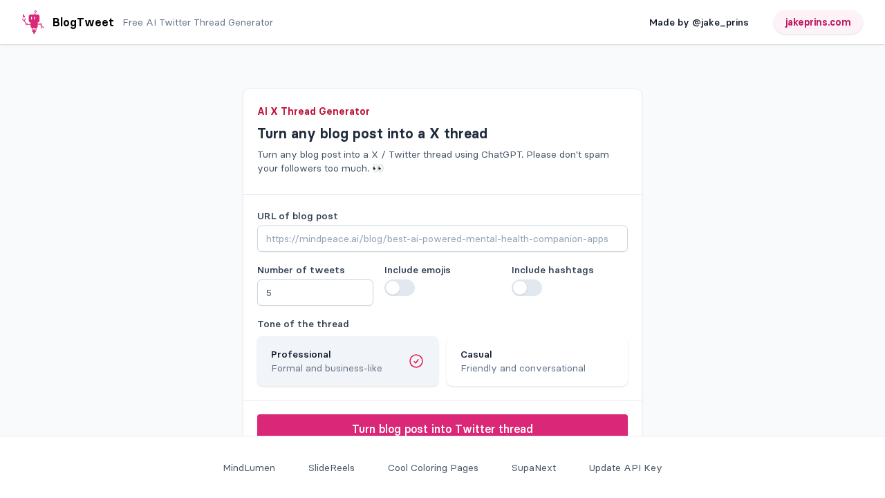 BlogTweet screenshot