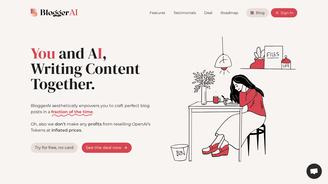 Blogger AI screenshot