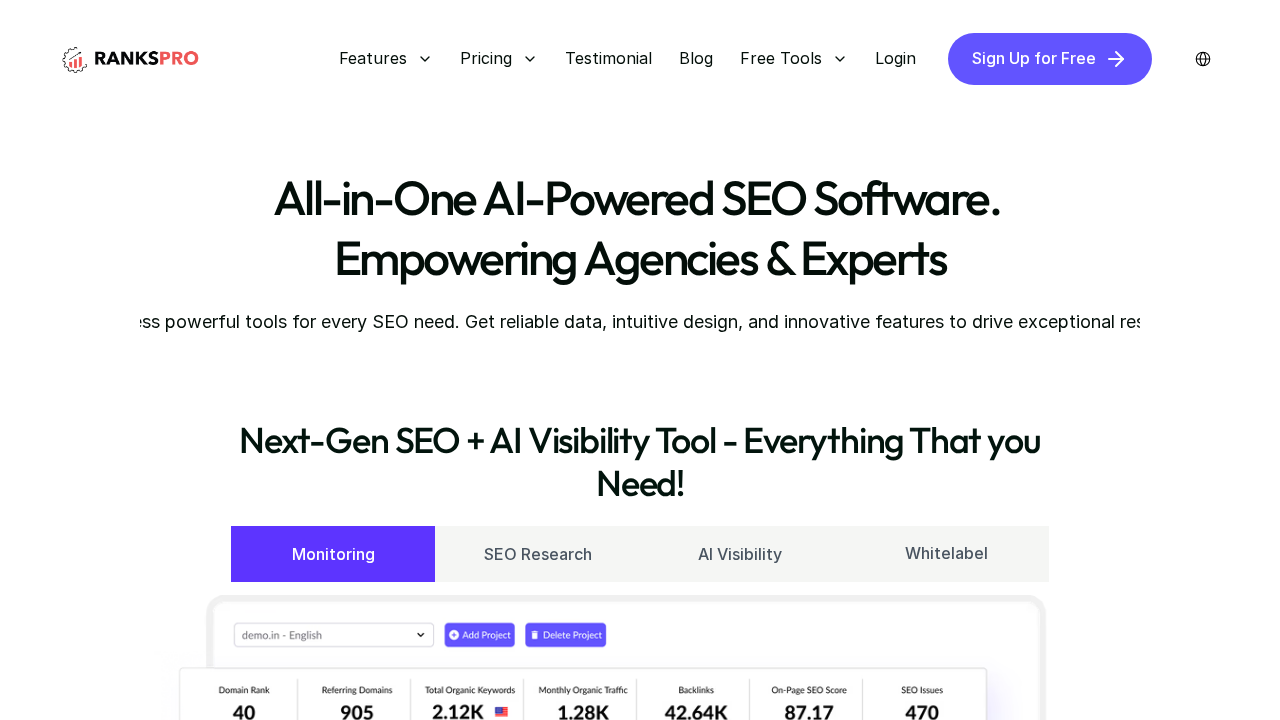 Rankspro.io screenshot