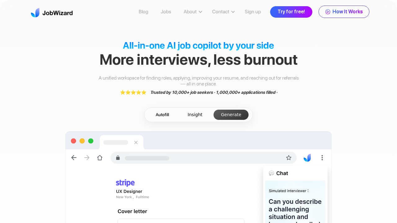JobWizard screenshot