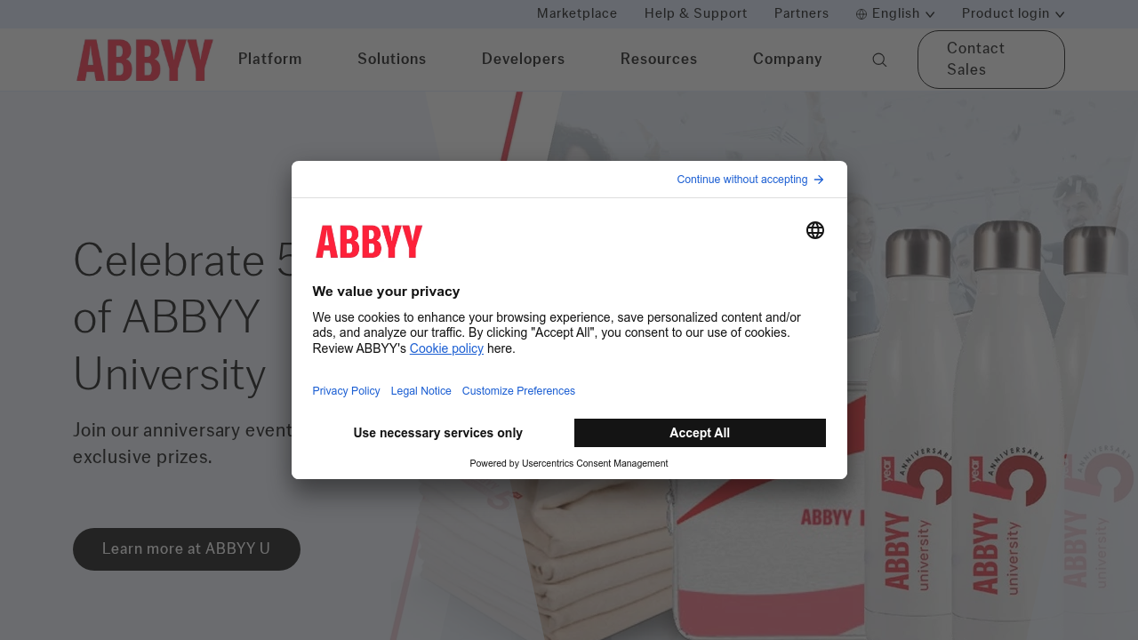 ABBYY Document AI screenshot