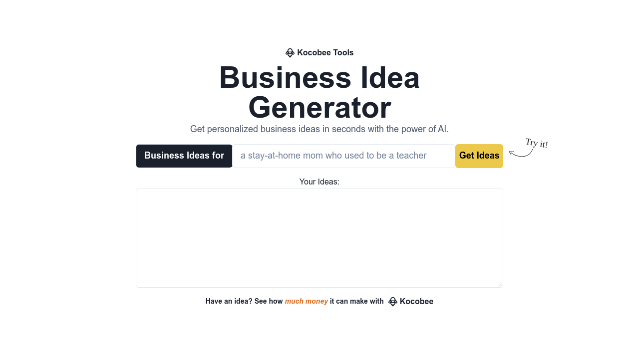 Business Idea Generator screenshot