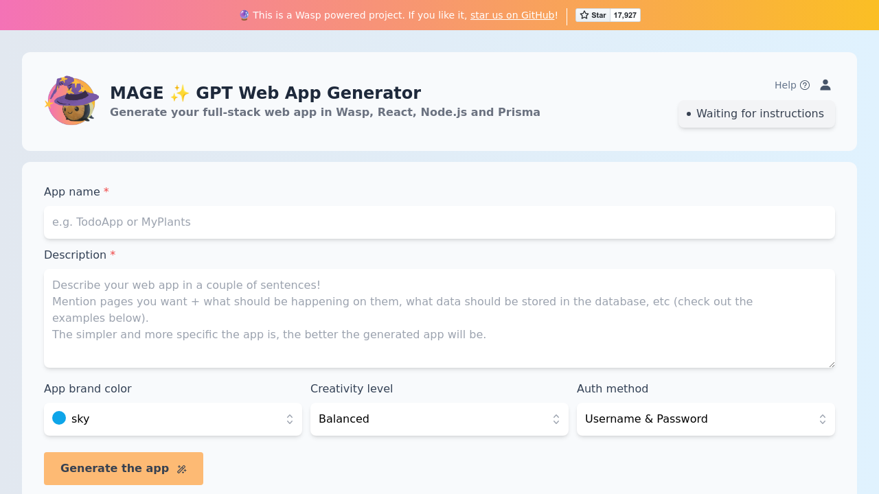 GPT Web App Generator screenshot