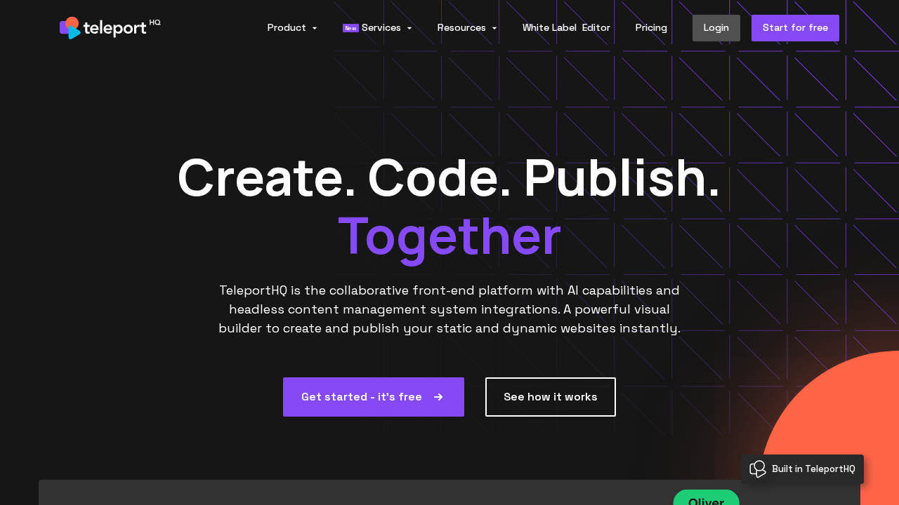 Teleporthq screenshot