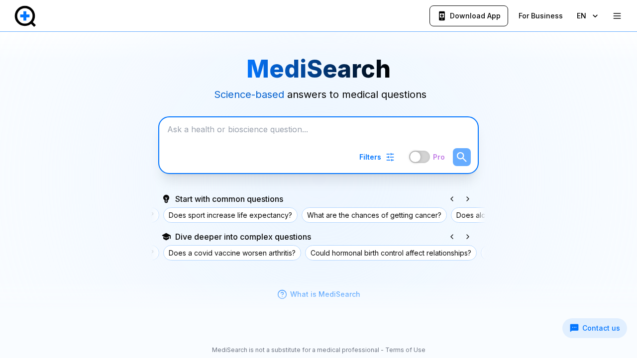 MediSearch screenshot