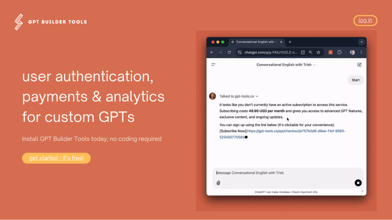 GPT Builder Tools screenshot