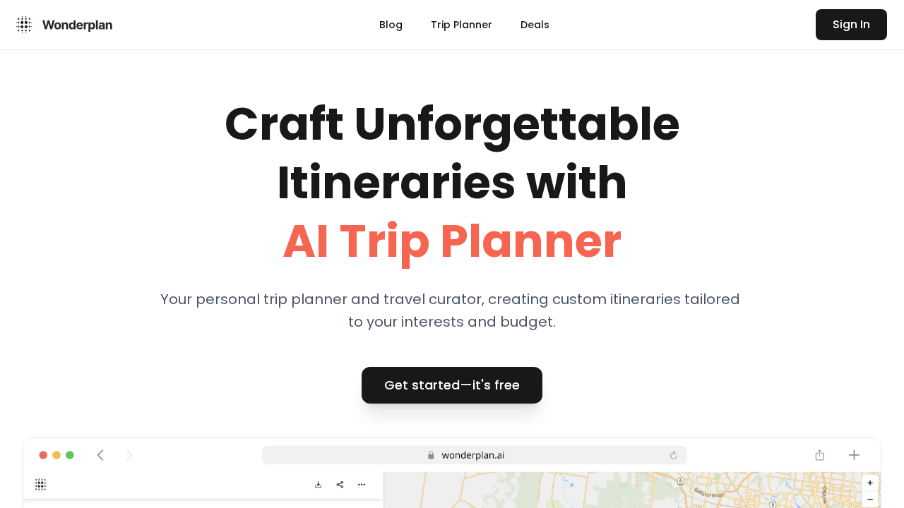 Wonderplan screenshot