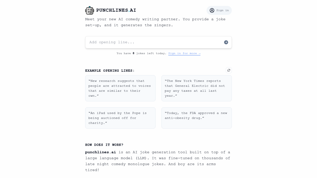 Punchlines.ai screenshot