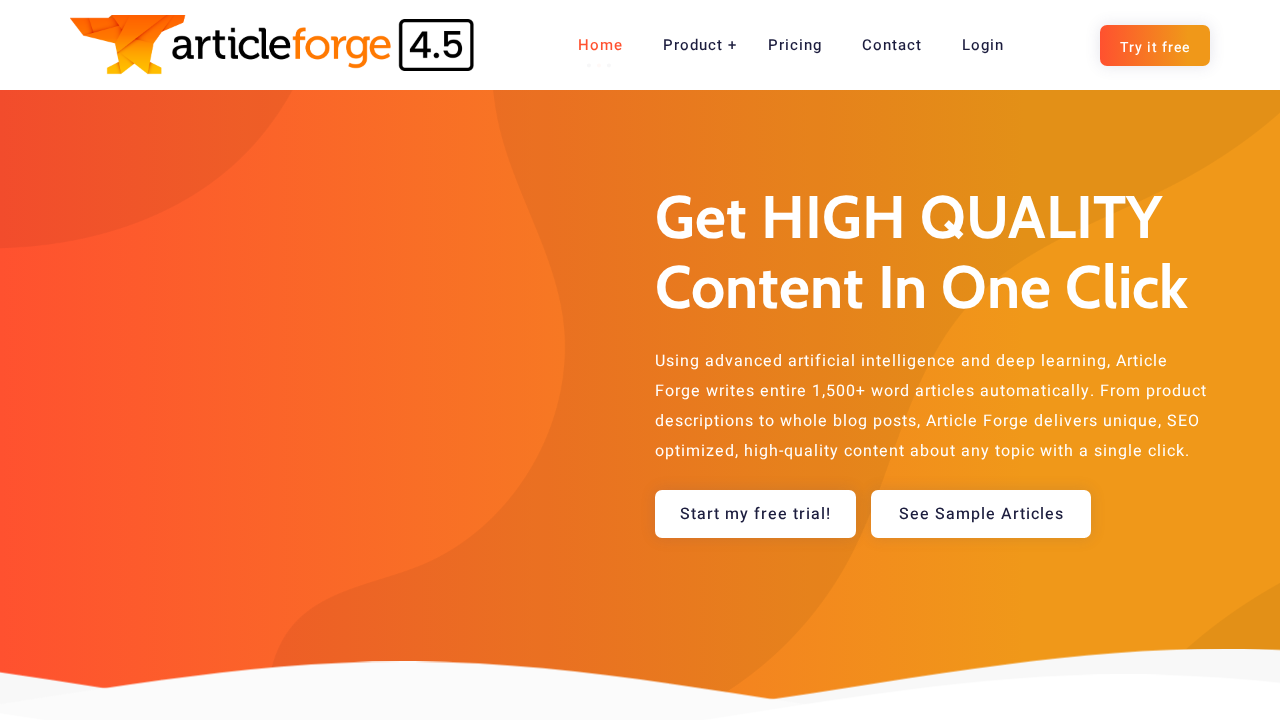 Article Forge screenshot