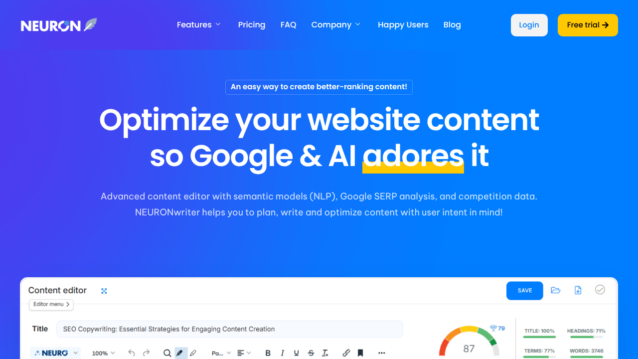 Neuronwriter screenshot