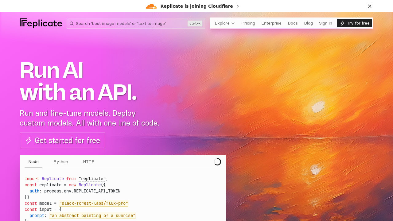 Replicate screenshot