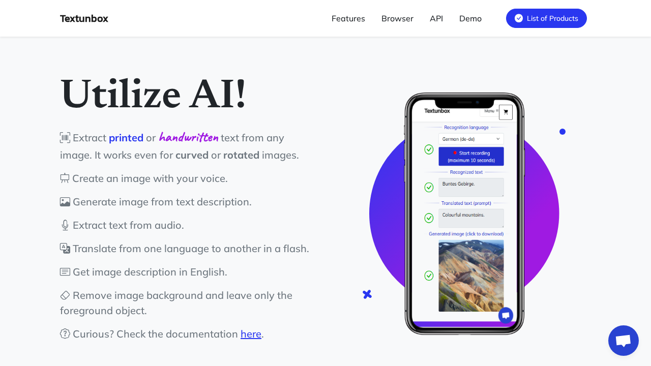 Textunbox screenshot