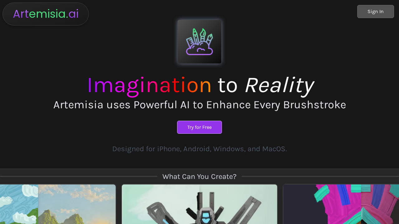 artemisia.ai screenshot