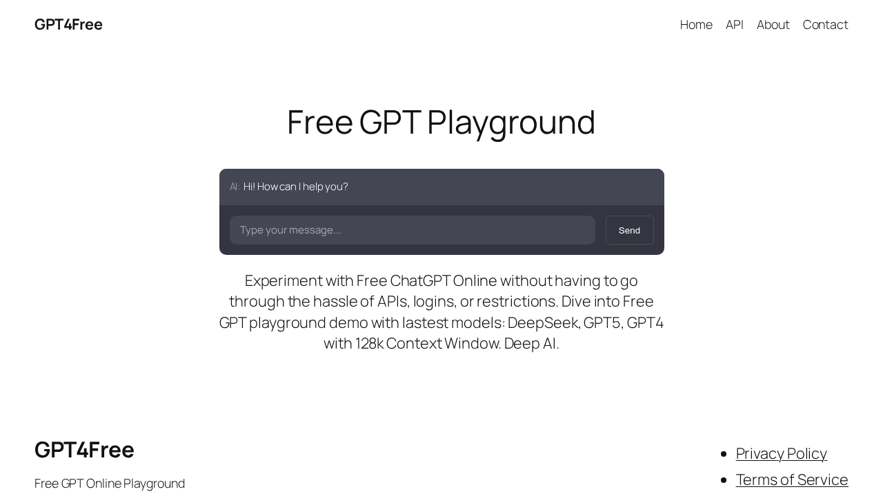 gpt4free.io screenshot