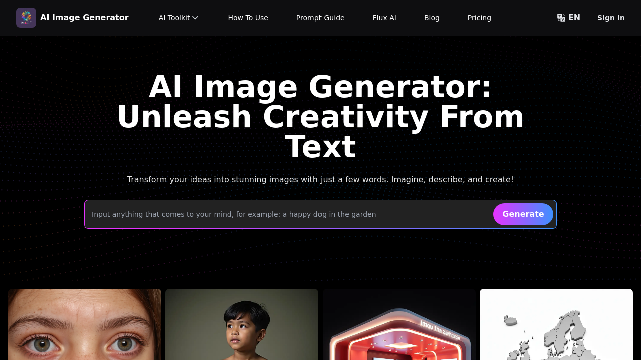 www.aiimagegenerator.is screenshot
