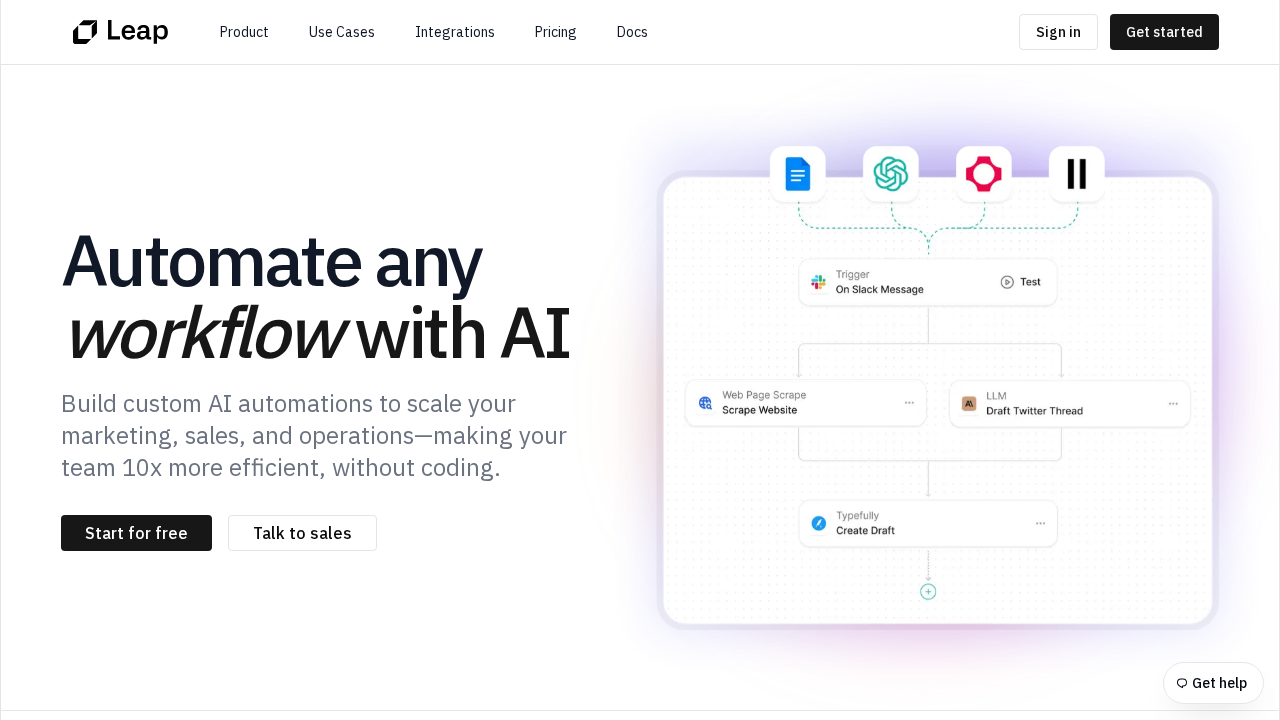 tryleap.ai screenshot