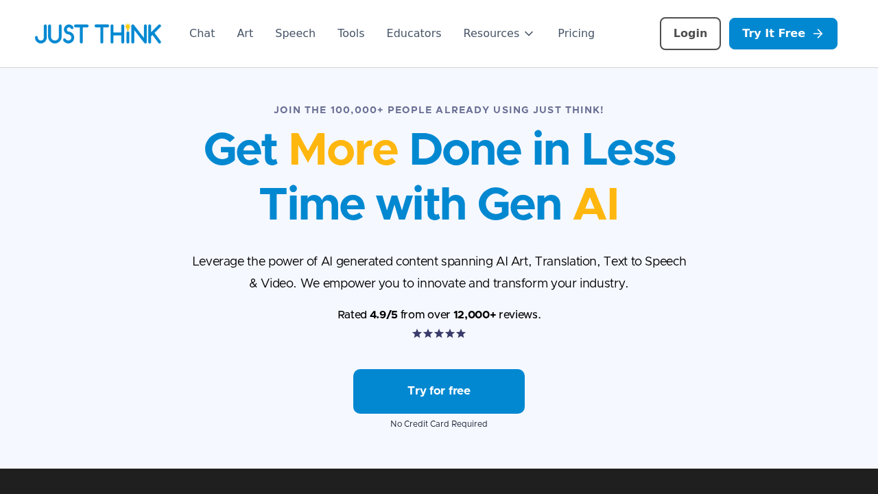 justthink.ai screenshot
