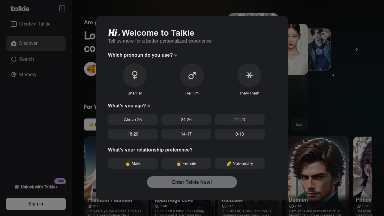 talkie-ai.com screenshot