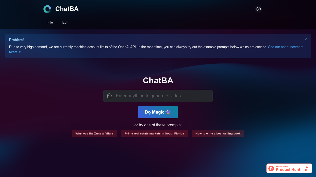 ChatBA screenshot