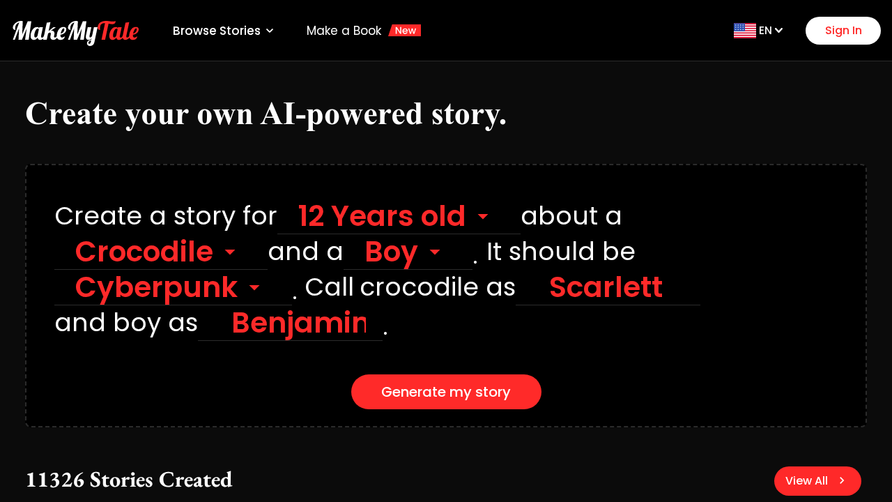 Makemytale screenshot