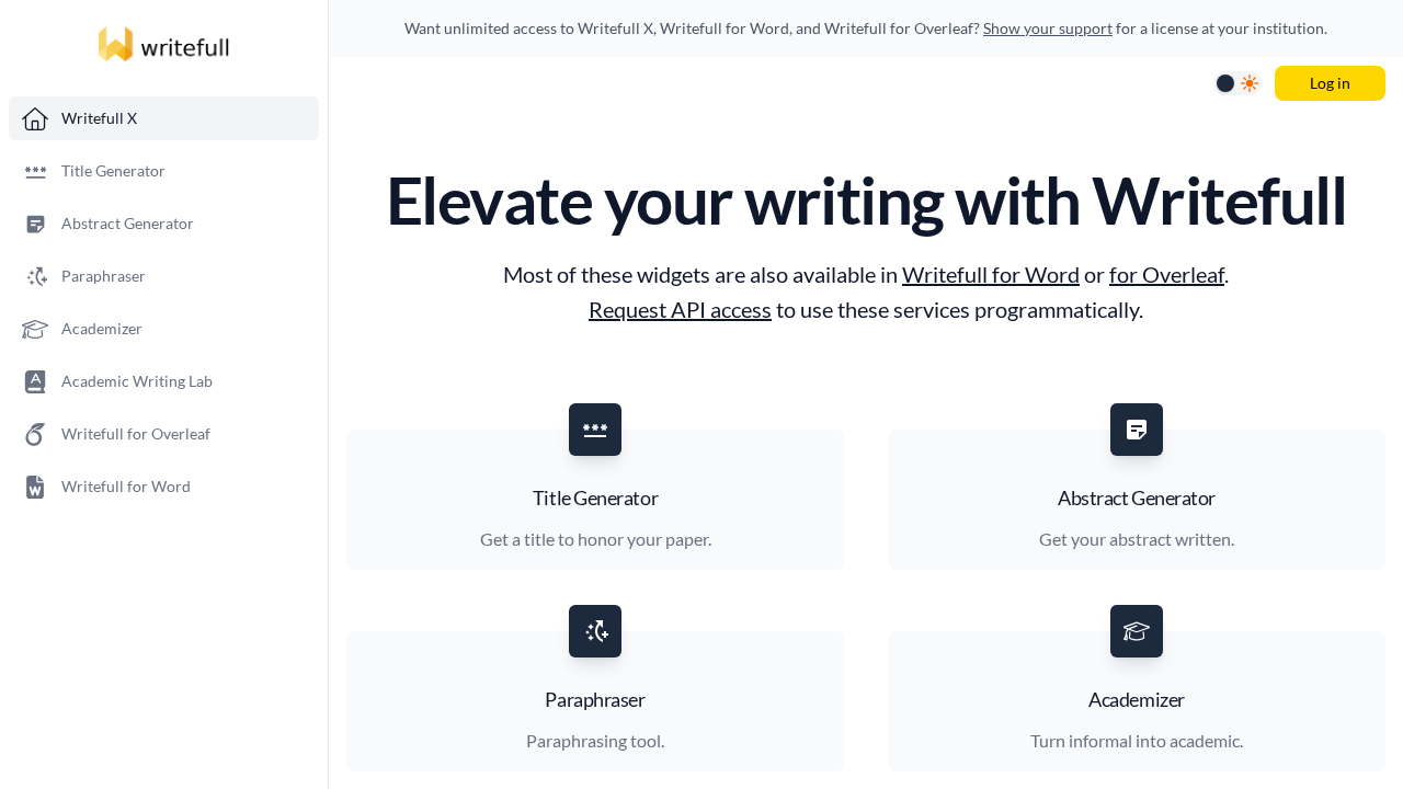 Writefull Academizer screenshot