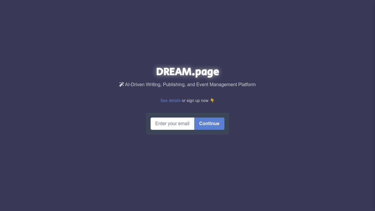 DREAM.page screenshot