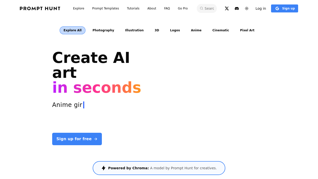 Prompthunt screenshot