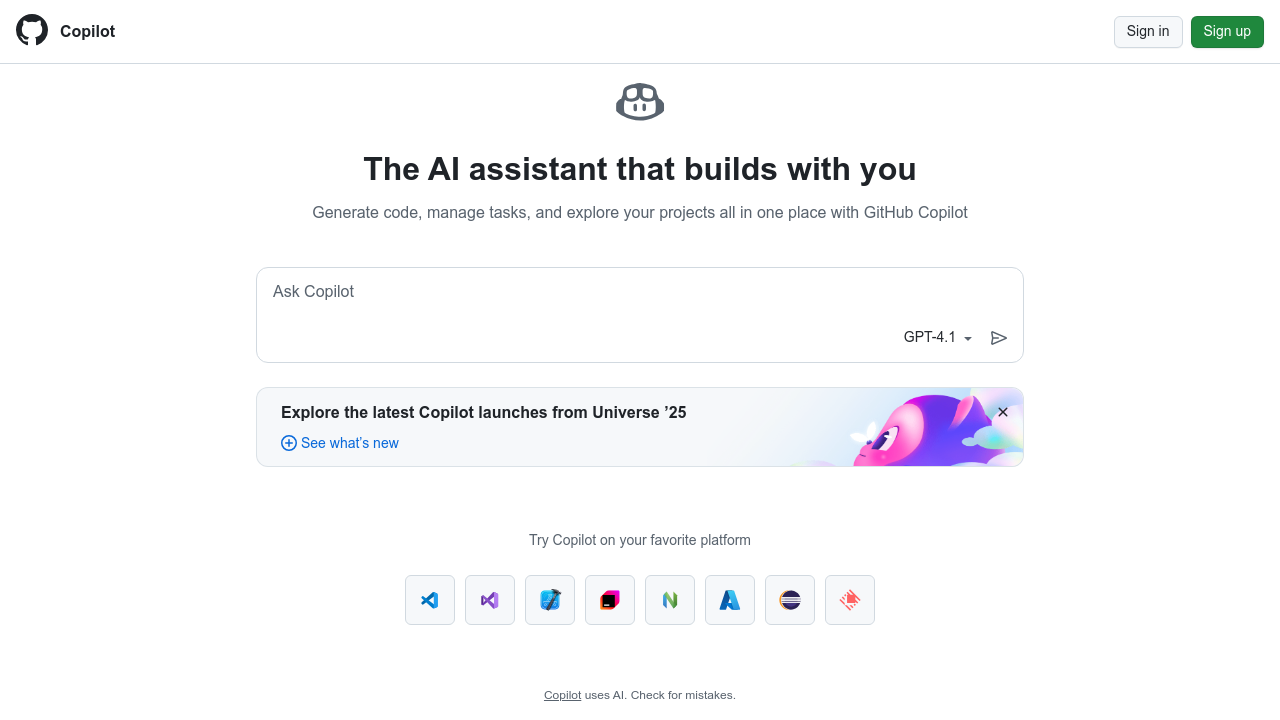 GitHub Copilot screenshot