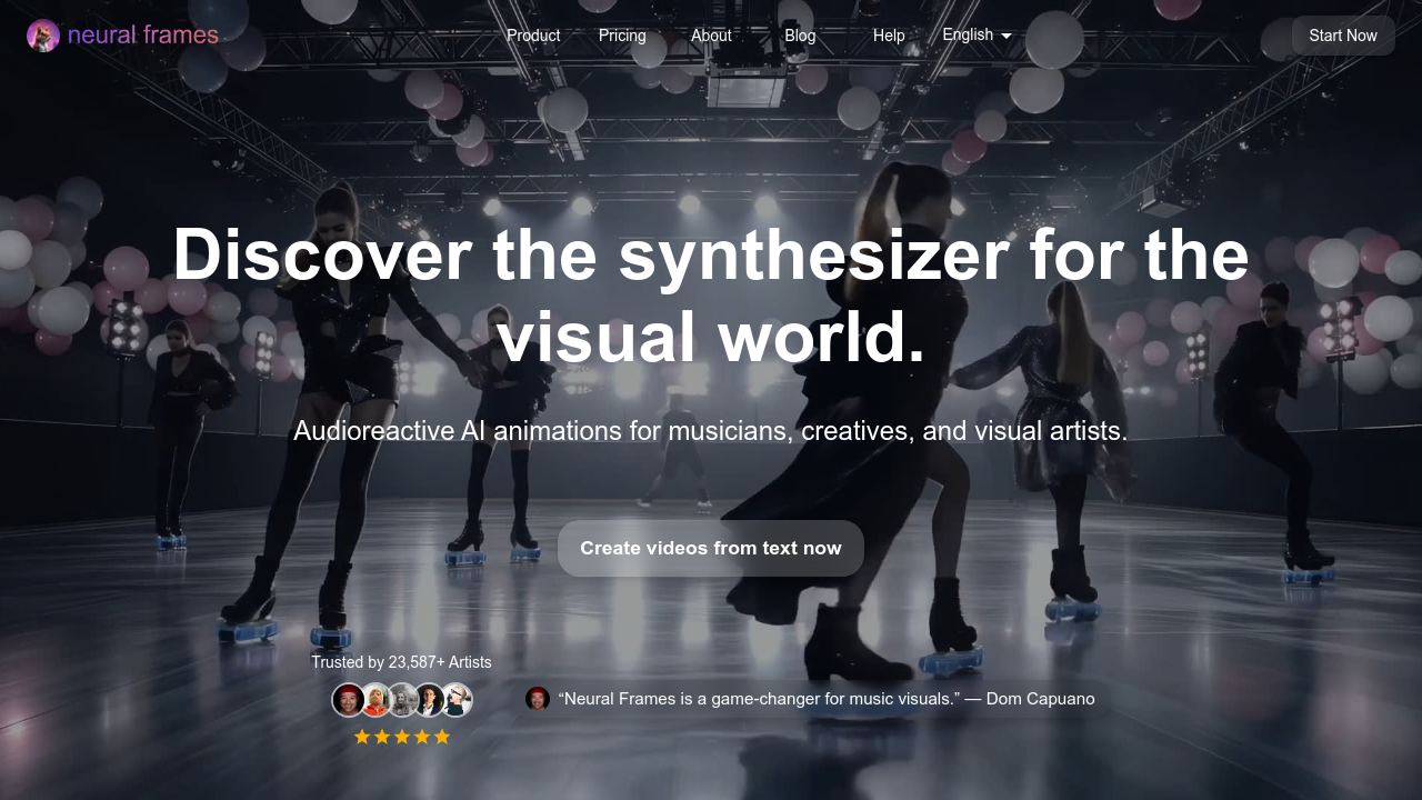 neuralframes.com screenshot
