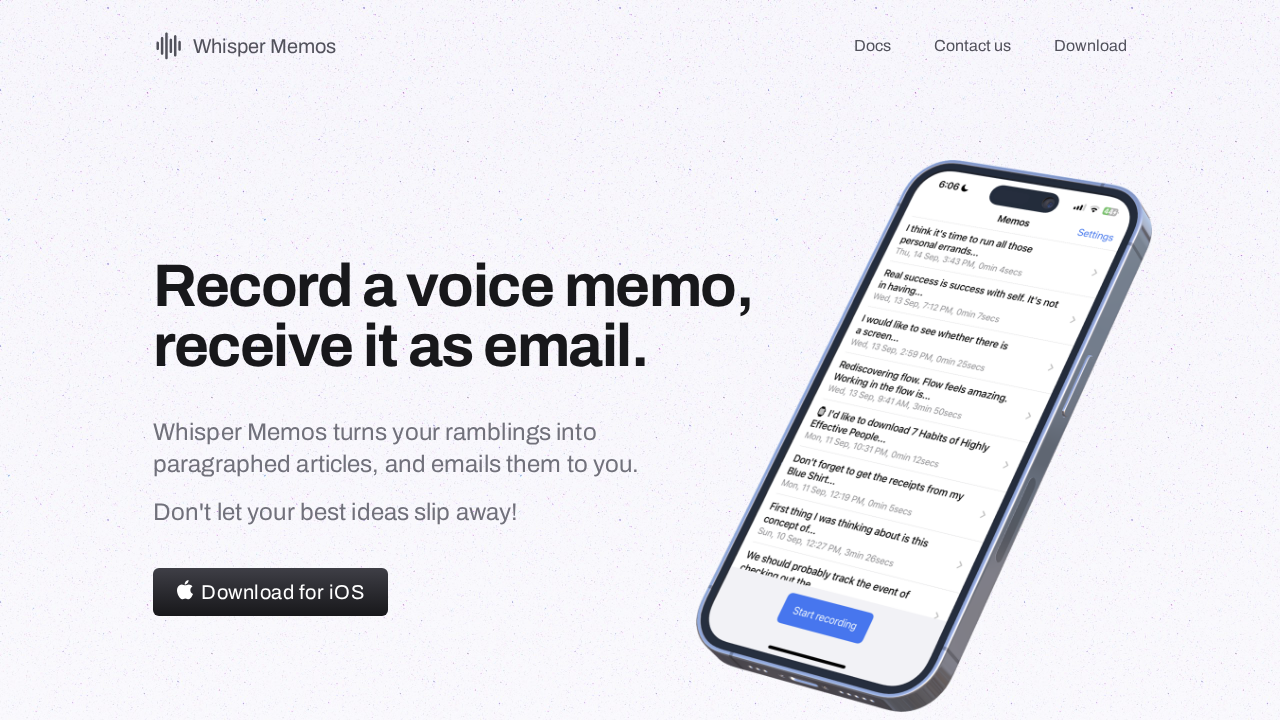 Whisper Memos screenshot