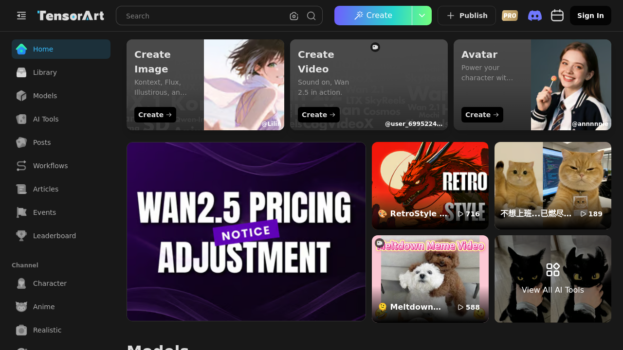 TensorArt screenshot