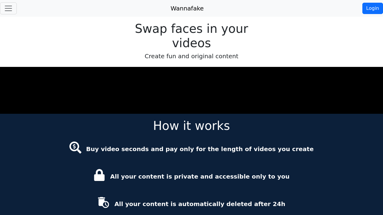 wannafake.com screenshot