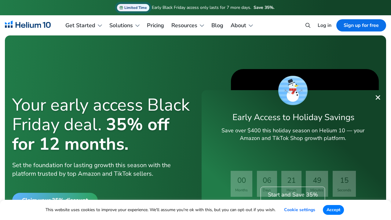 Helium 10 screenshot