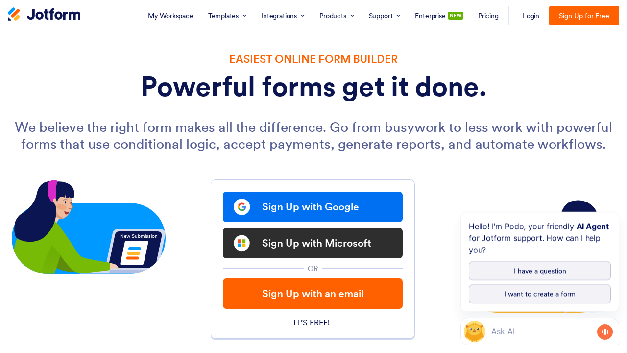 Jotform AI Agents screenshot