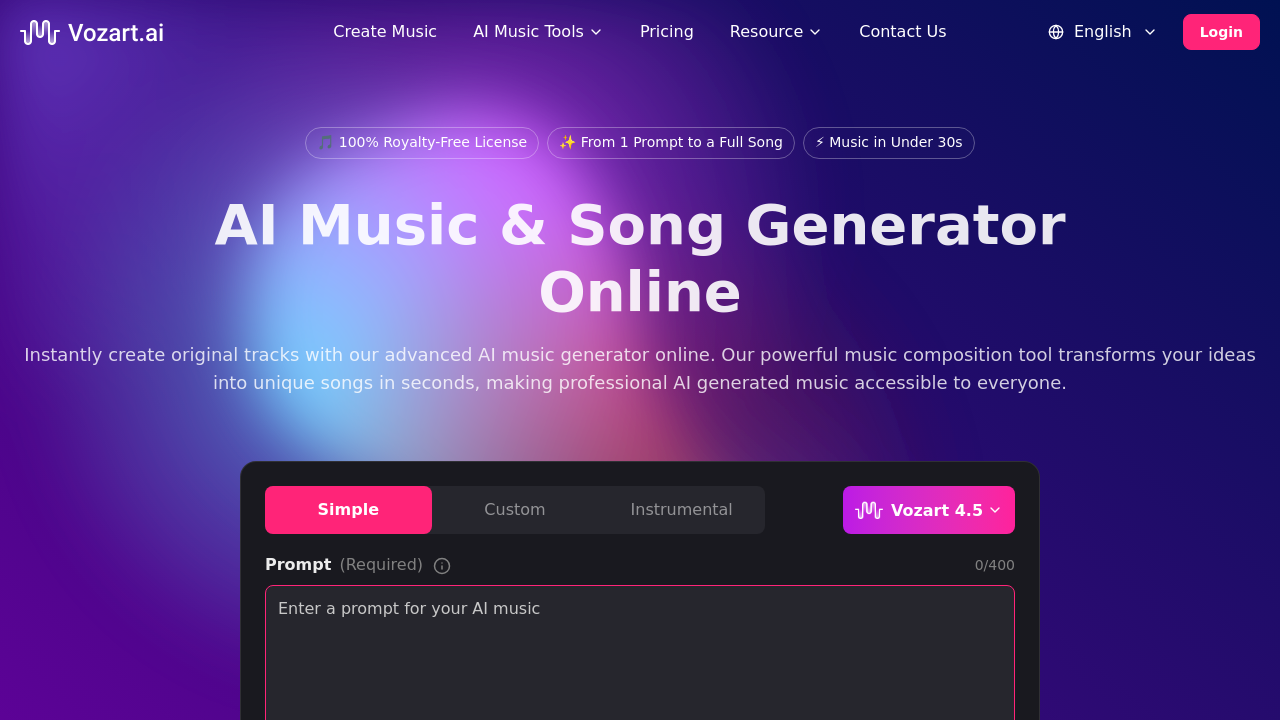 Vozart.ai screenshot