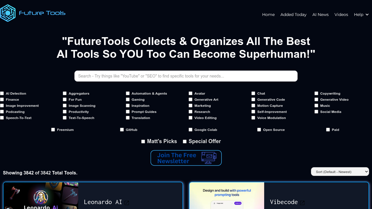 futuretools.io screenshot