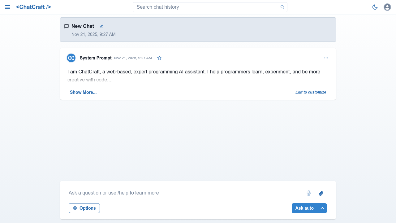 ChatCraft screenshot