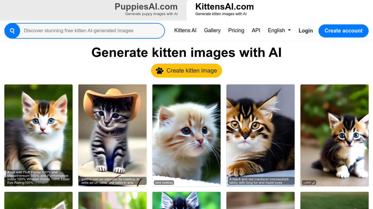 KittensAI.com screenshot