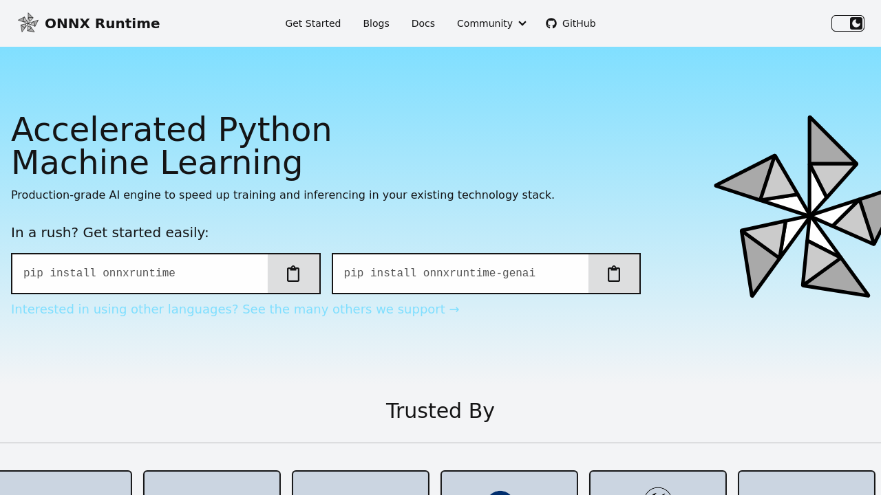 ONNX Runtime screenshot