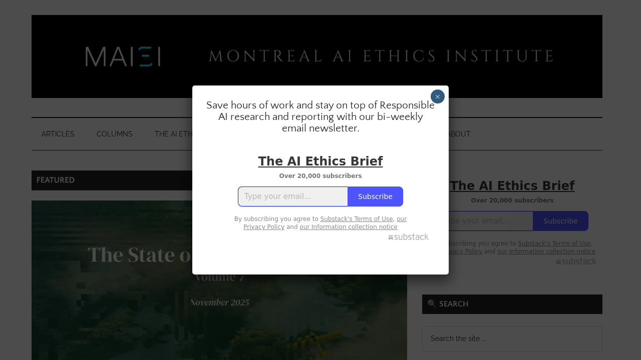 Montreal AI Ethics Institute screenshot