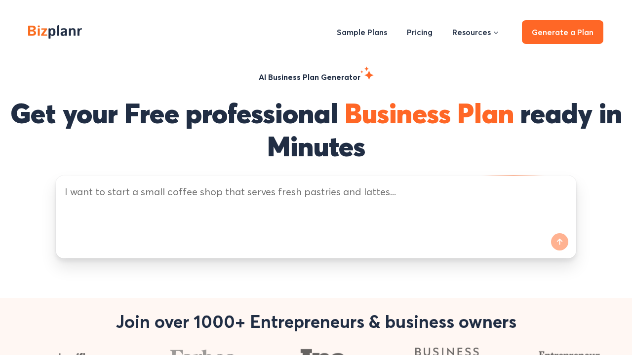 bizplanr.ai screenshot