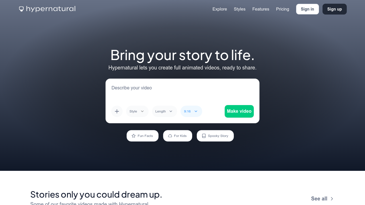 Hypernatural.ai screenshot