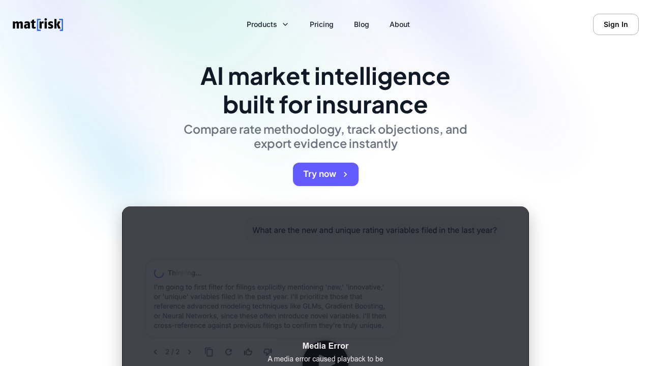 Matrisk.ai screenshot