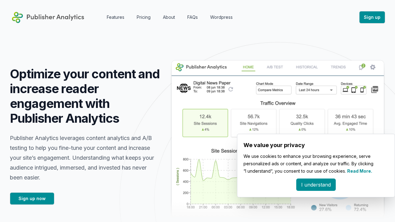 PublisherAnalytics.ai screenshot