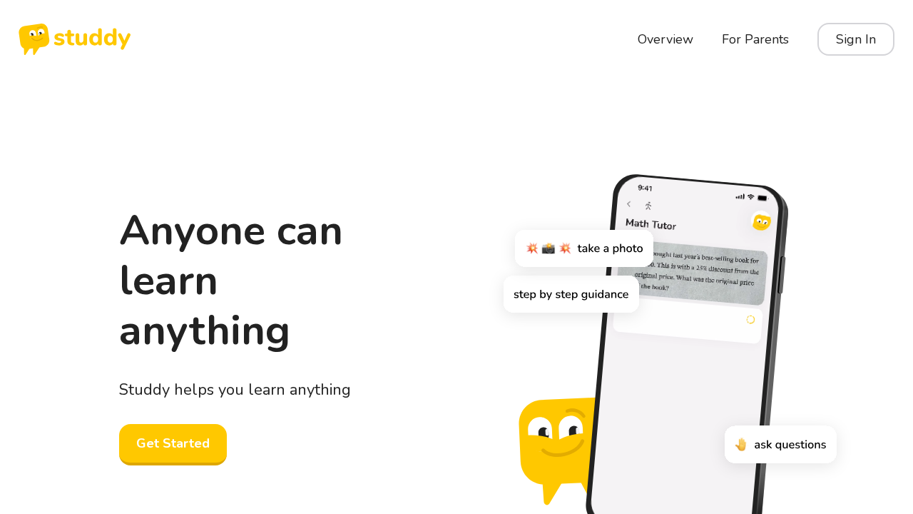 Studdy.ai screenshot
