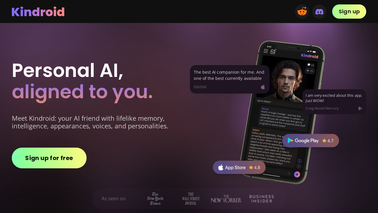 Kindroid.ai screenshot