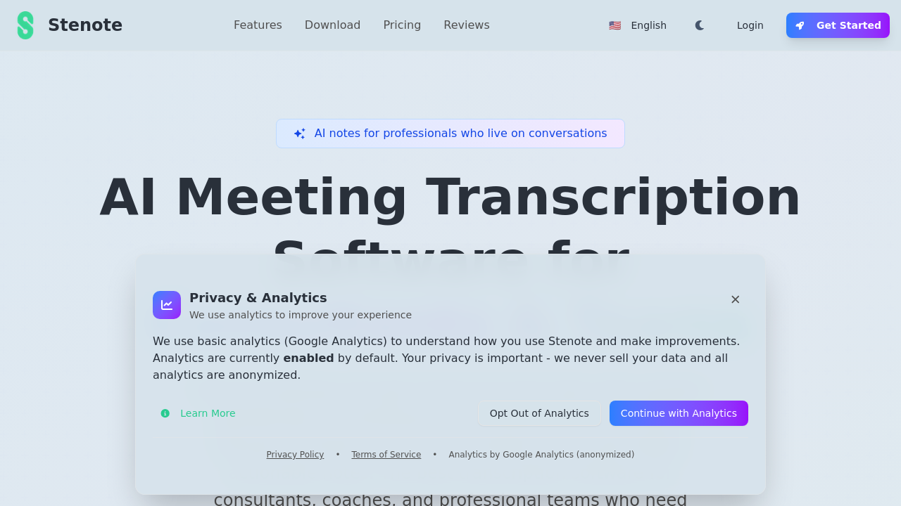 Stenote.ai screenshot