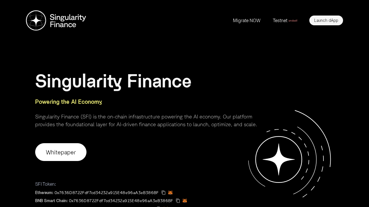 Singularity Finance screenshot